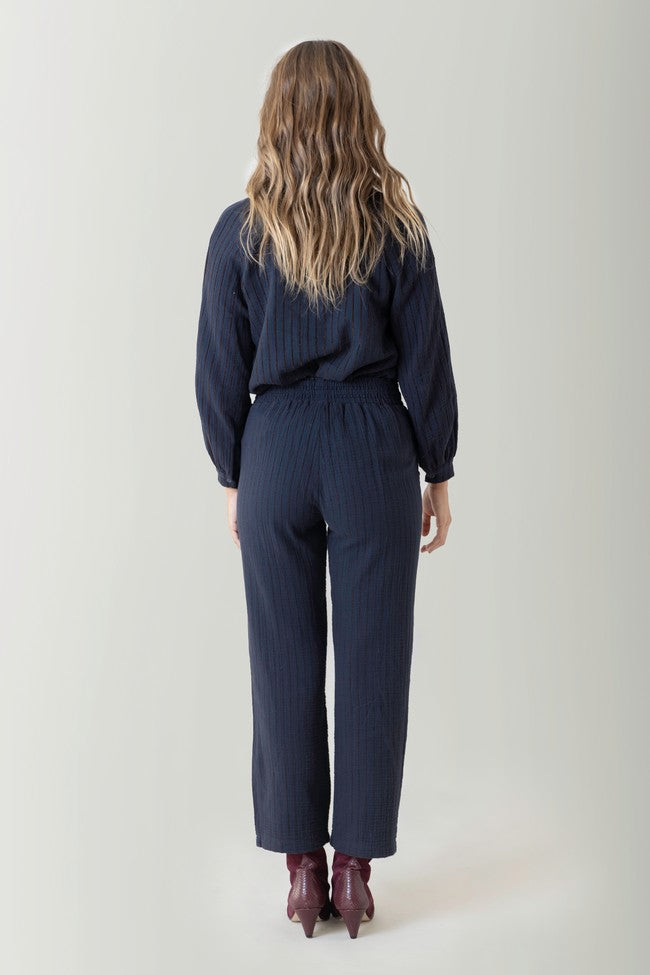 PANTALON AZUL FLOCADO