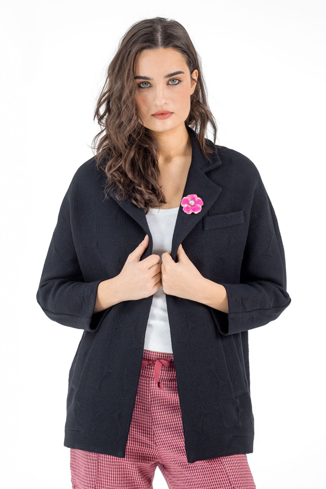 CHAQUETA FLUIDA BROCADA