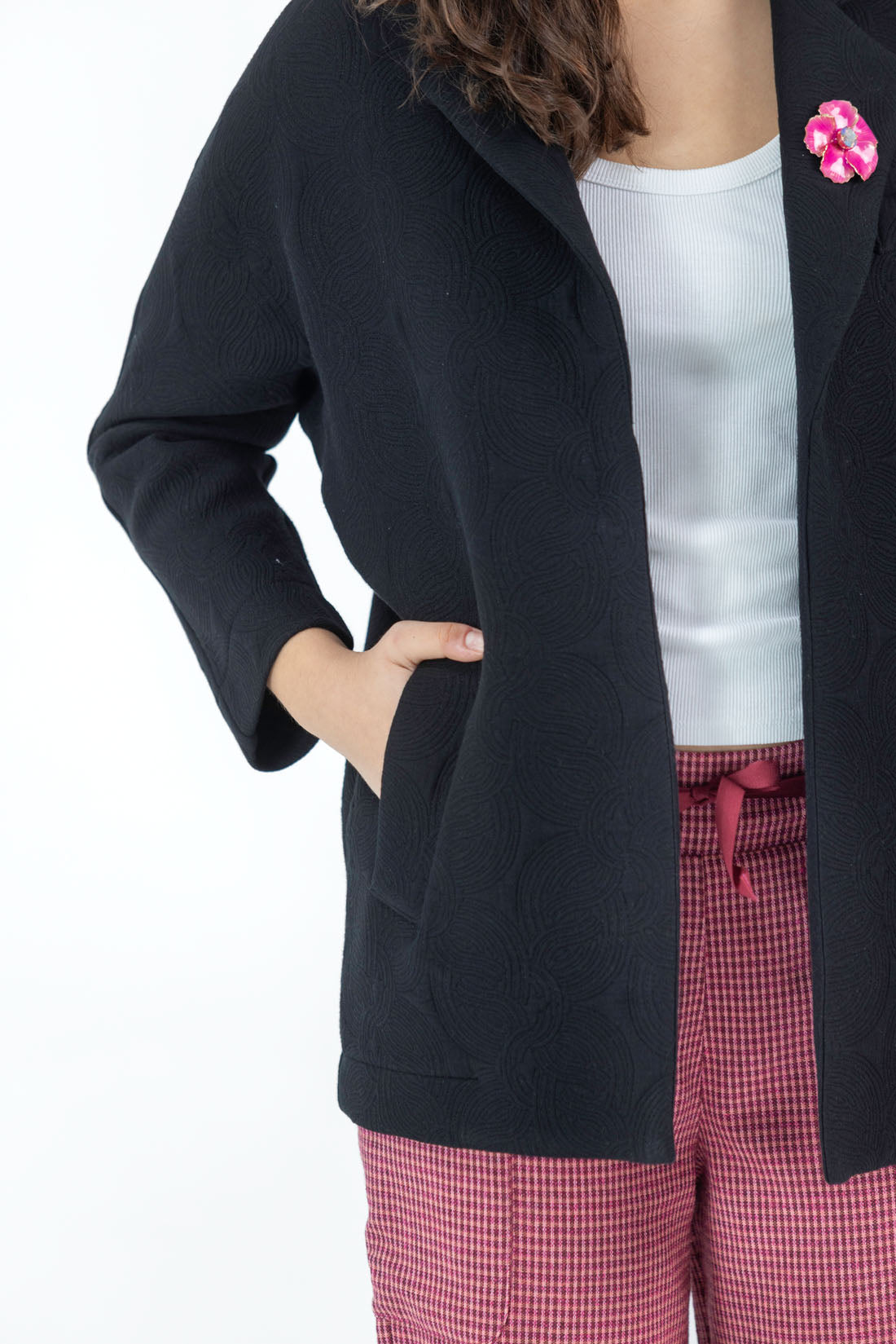 CHAQUETA FLUIDA BROCADA