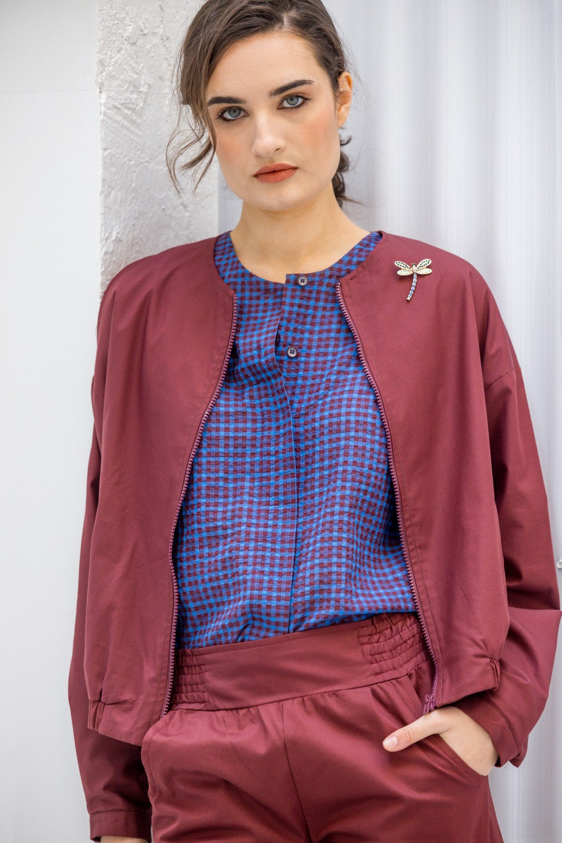 LOOK TOTAL POPELIN BURDEOS