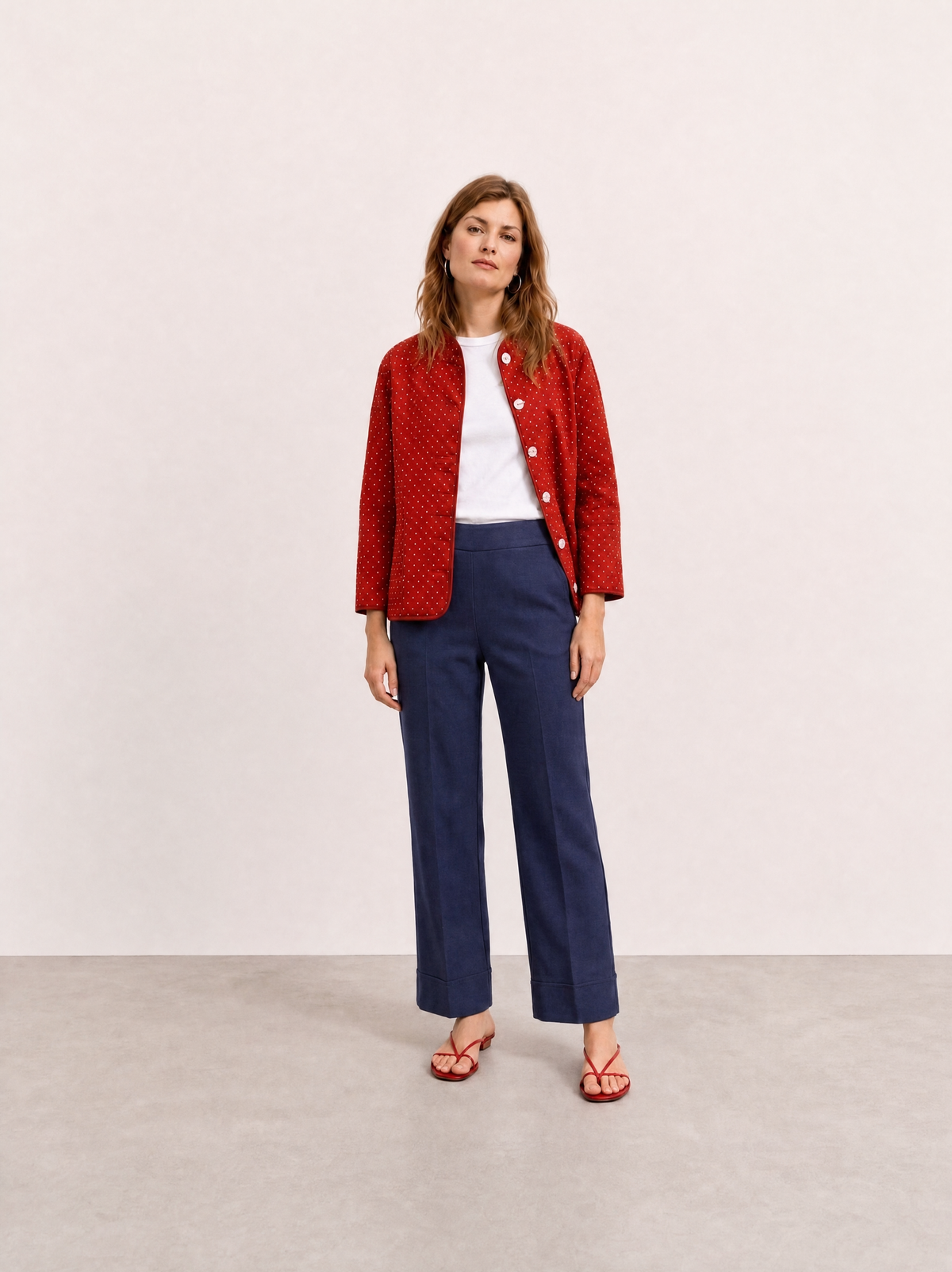 PANTALON EN VELOURS CÔTELÉ MAUVE